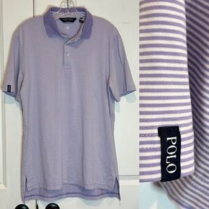 Polo Golf Ralph Lauren Performance Short Sleeve Polo Shirt Lavender Stripe M